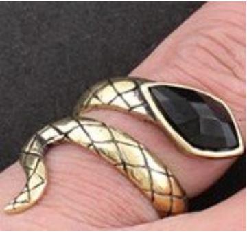 Tungsten Ring in antique bronze plating Snake shape diamond ring Retro Rings
